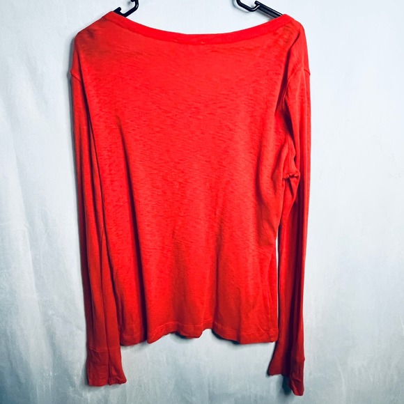 Kenar Orange V-Neck Long Sleeve Shirt XL - Picture 2 of 5